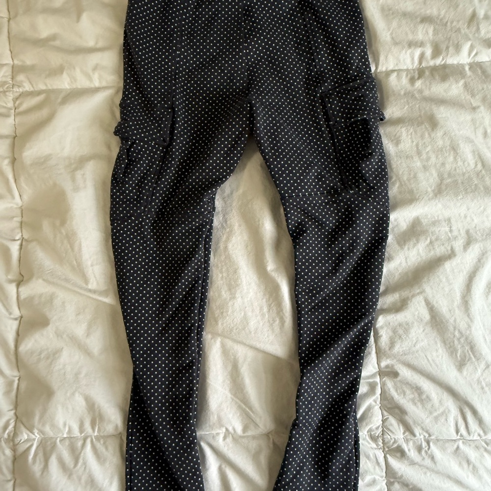 Tea Collection Dark Grey and White Polka Dot Leggings